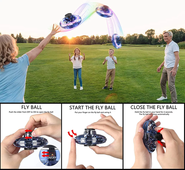 FlySpinner™ - Mini UFO Drone with 360° Rotation & LED Lights