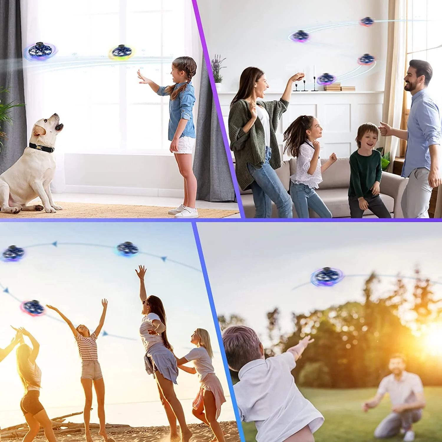 FlySpinner™ - Mini UFO Drone with 360° Rotation & LED Lights